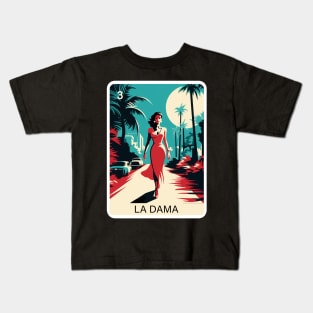 Mexican Lottery La Dama Lady Game of Mexico Loteria Design Kids T-Shirt